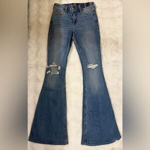 Hollister Light Blue Distressed Flare Jeans